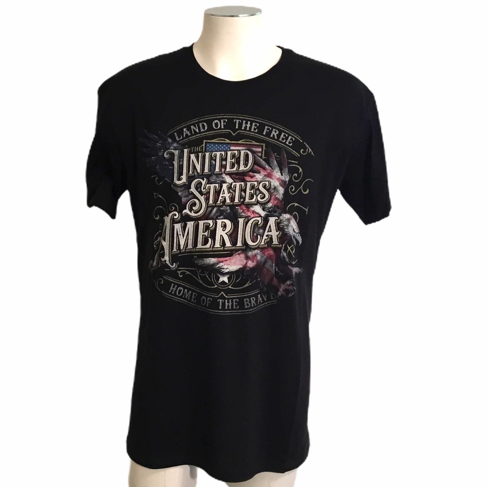 USA Home of Free Land of Brave Large T-Shirt NWT